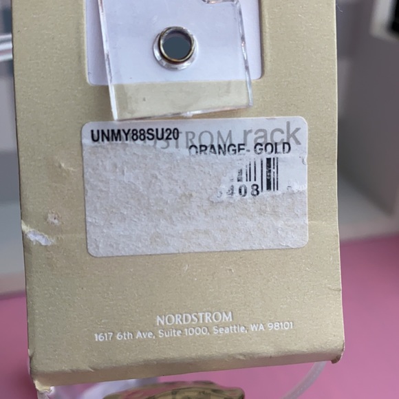 Nordstrom 14th & Union Molten Coin Stretch Bracelet Gold Orange - Picture 8 of 10